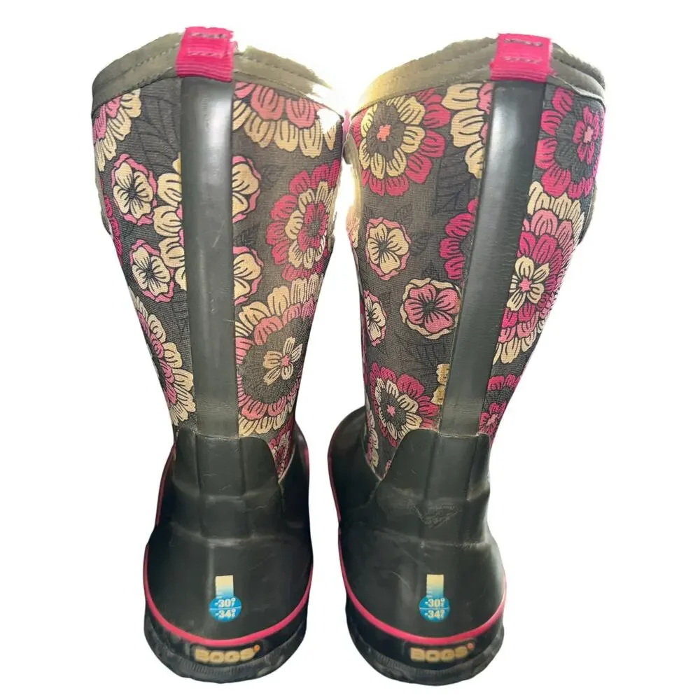 Bogs Classic Pansies Rain Winter Boots Girls (kids) - size 6 - R10